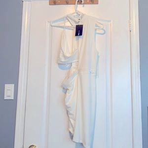 Brianna cut dress white size large fashion nova